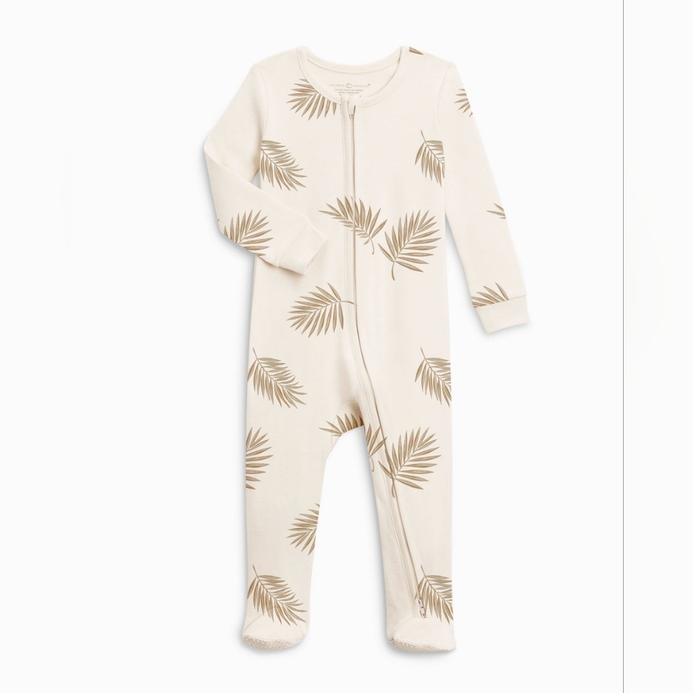 Colored Organics Peyton Zipper Sleeper - Palm / Tan